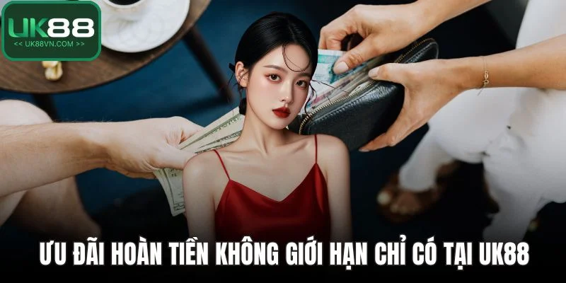 Ưu đãi hoàn tiền không giới hạn chỉ có tại UK88